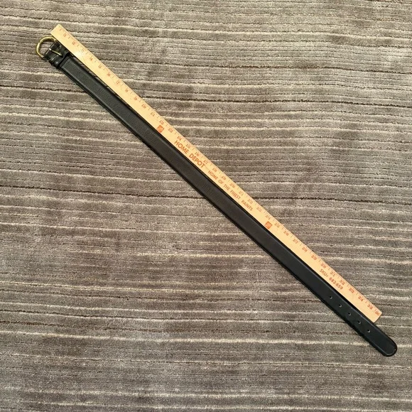 Coach Black and Brown Leather Belt with Gold Buckle - Picture 4 of 5